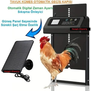 Otomatik Zaman Ayarlı ve Güneş Enerjili Kümes Kapısı(Uzaktan Kumandalı-Sıkışma Önleyici-Su Geçirmez)
