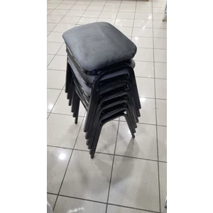 Tabure 6 Adet Siyah Demir Ayaklı Silinebilir Kumaş Yeni Trend Mutfak  Taburesi Dikdörtgen Tabure