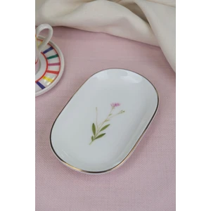 Tabak Evi Porselen Natura Çuha Altın Yaldızlı Oval Kayık Tabak 27,50X17,50X3CM 2 Li