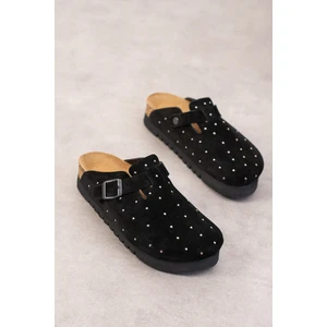 Oslo Hakiki Süet Mantar Taban Droplu Ortopedik Yüksek Eva Kadın Terlik