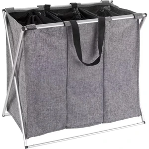 Gbmotion Gri Plastik 3 Bölmeli Katlanabilir Çamaşır Sepeti