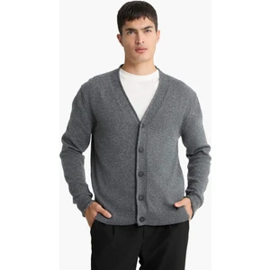 Relax Fit V Yaka Düğmeli Triko Hırka F7228AX25WN