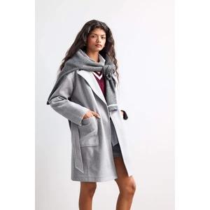 Regular Fit Kuşaklı Kaşe Kaban E8636AX25AU