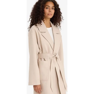 Regular Fit Kuşaklı Kaşe Kaban E8636AX25AU