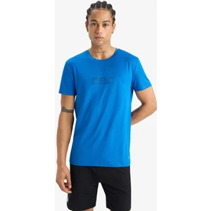 Slim Fit Dar Kesim Bisiklet Yaka Esnek Kumaş Baskılı Sporcu Kısa Kollu Tişört E7516AX25AU