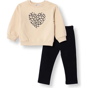 Hellobaby Kız Bebek Sweatshirt - Tayt Bisiklet Yaka Uzun Kol Reçme