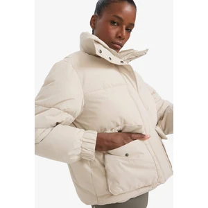 Su İtici Oversize Fit Geniş Kalıp Dik Yaka Fermuarlı Çıtçıtlı Cepli Şişme Mont E9266AX25WN