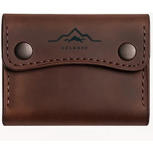 Hakiki Deri Çıtçıtlı Kartlık - Cüzdan 3 Bölmeli Minimalist Cüzdan (El Yapımı)