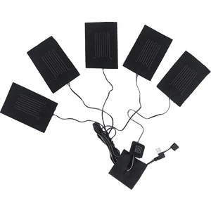 Yelek Ceket Için 3 Kademeli Ayarlanabilir Sıcaklıklı USB Giysi Isıtıcı Ped Elektrikli Isıtmalı Çarşaf Isıtıcı Ped 5'i 1 Arada (Yurt Dışından)