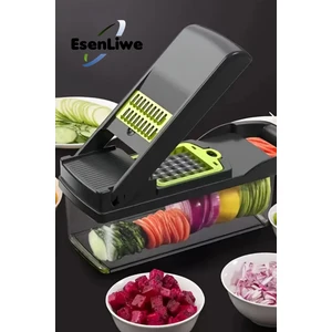 Rendeleme 13 Parça Hazneli Sebze Doğrayıcı Dilimleyici Kesici Çok Fonksiyonlu Rende Seti