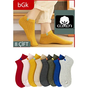 8 Çift Unisex Renkli Kısa Çorap
