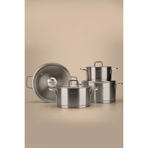 Lusso 8 Parça Çelik Tencere Seti Saten