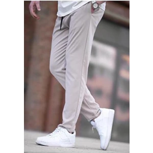 Bej Jogger Pantolon 4242 Erkek Dar Kesim Günlük Kullanım İçin %100 Polyester