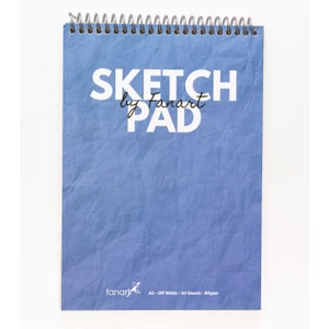 Academy A5 Üstten Spiralli Eskiz Defteri 80gr 50 Yaprak Akdeniz Mavisi Renk