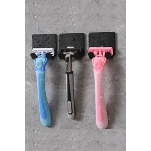 3'lü Permatik Tutucu - Yapışkanlı Banyo Düzenleyici - Jilet Tutucu Aparat - Çok Amaçlı Banyo Askısı