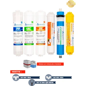 Kapalı Kasa Su Arıtma Cihazı Iki Tarafı Çubuklu 6'lı Filtre Seti