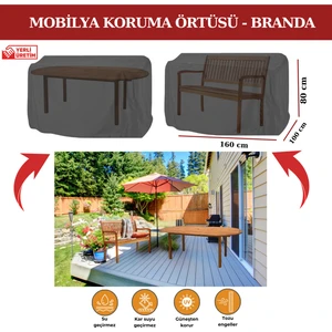 Siyah Bahçe Mobilya Koruma Örtüsü Branda, Toz Geçirmez, Su Geçirmezi, Güneşten Korur