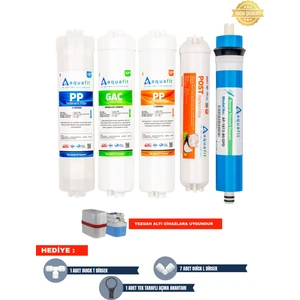 Kapalı Kasa Su Arıtma Cihazı İki Tarafı Çubuklu 5'li Filtre Seti