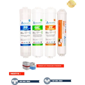 Kapalı Kasa Su Arıtma Cihazı Iki Tarafı Çubuklu 4'lü Filtre Seti