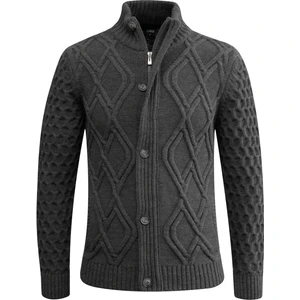 Erkek Kalın Örgü Triko Hırka Düğmeli ve Fermuarlı Cepli Klasik Kalıp - 5248M