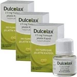 Dulcolax 2.5 mg Yumuşak Jelatin Kapsül 50 Adet - 3 Setli Kolay Kullanım