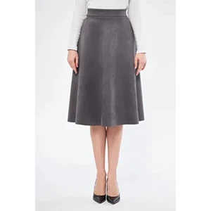 Midi Boy Süet Kiloş Etek