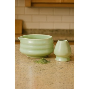 Seramik Chawan Matcha Çayı Köpürtme Kasesi ve Whisk Matcha Tutucu MT216