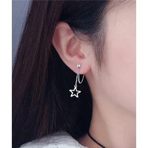 Sallantılı Yıldızlı Çelik Küpe