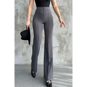 Kadın Antrasit Yüksek Bel Toparlayıcı Ispanyol Paça Palazzo Pantolon Antrasit / L