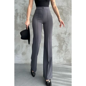 Kadın Antrasit Yüksek Bel Toparlayıcı Ispanyol Paça Palazzo Pantolon Antrasit / Xs