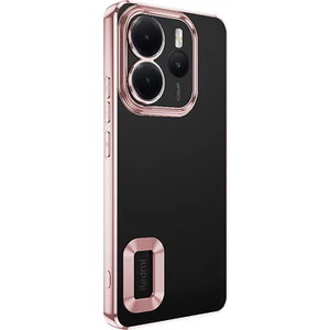 Xiaomi Redmi Note 14 Uyumlu Kılıf Logo Gösteren Kamera Korumalı Silikon Bronz