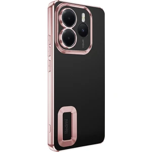 Xiaomi Redmi Note 14 5g Uyumlu Kılıf Logo Gösteren Kamera Korumalı Silikon Bronz