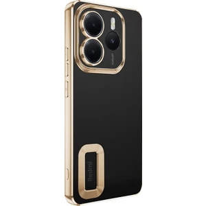 Xiaomi Redmi Note 14 5g Uyumlu Kılıf Logo Gösteren Kamera Korumalı Silikon Gold