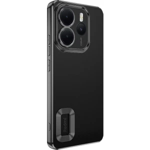 Xiaomi Redmi Note 14 Uyumlu Kılıf Logo Gösteren Kamera Korumalı Silikon Siyah