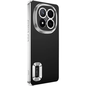 Xiaomi Redmi Note 14 Pro Plus Uyumlu Kılıf Logo Gösteren Kamera Korumalı Silikon Gümüş