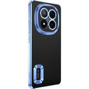 Xiaomi Redmi Note 14 Pro Plus Uyumlu Kılıf Logo Gösteren Kamera Korumalı Silikon Mavi