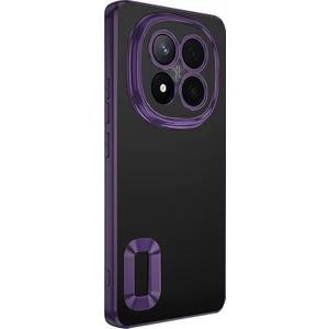 Xiaomi Redmi Note 14 Pro Plus Uyumlu Kılıf Logo Gösteren Kamera Korumalı Silikon Derin Mor