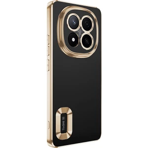 Xiaomi Redmi Note 14 Pro Plus Uyumlu Kılıf Logo Gösteren Kamera Korumalı Silikon Gold