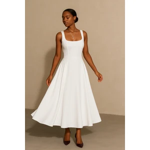 Kolsuz Astarlı Uzun Elbise