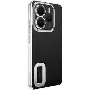 Xiaomi Redmi Note 14 5g Uyumlu Kılıf Logo Gösteren Kamera Korumalı Silikon Gümüş