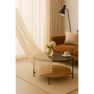 Krem Düz Tül Perde, Sık Pile, Düz, Sade, Tül Perde, Kornişli, Kırışmaz, Ütü Istemez