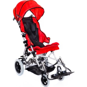 Comfort Plus Pediatrik Baston Puset Kırmızı | Alüminyum Şase, Baston Tipi Katlanır Kasa, Quick Release Tekerlek, Dm-Boss