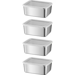 4 Adet 304 Çelik 550 ml Yemek Meyve Et Buzdolabı Beslenme Saklama Kabı MT107-4