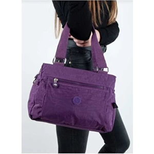 Mega Çanta Kipling Kadın Çanta Mor Suni Deri Su Geçirmez Ergonomik Tasarım ile Şık Kullanım