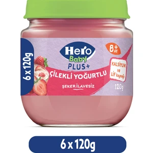 Hero Baby Plus Çilekli Yoğurtlu Kavanoz Mama 120g x6