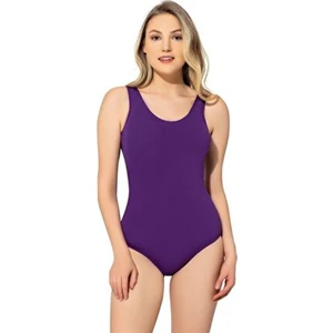 Düz Yüzücü Geniş Askılı Sade Mayo 6500 Mor