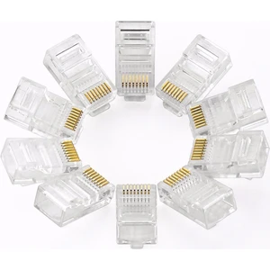 100 Adet - RJ45 Konnektör Network Cat5 Cat6 Jak Jack Ethernet Uç