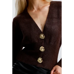 Aymiss Moda V Yaka Metal Düğmeli Hırka,ceket