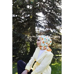 Çilek Desenli Eşarp Turuncu