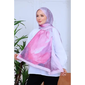 Modern Çiçek Desenli Dijital Soft Şal